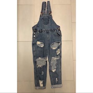 ONE by One Teaspoon ripped denim overalls size 27